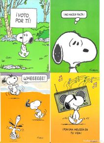 Postales: 4 postales Snoopy por Schulz. Marca Hallmark. Varias series numeradas. 10 x 15 cms.